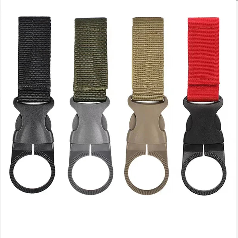 Webbing Buckle Hook Water Bottle Holder Clip Outdoor Military Nylon EDC Climb Carabiner Belt Backpack Hanger Camp