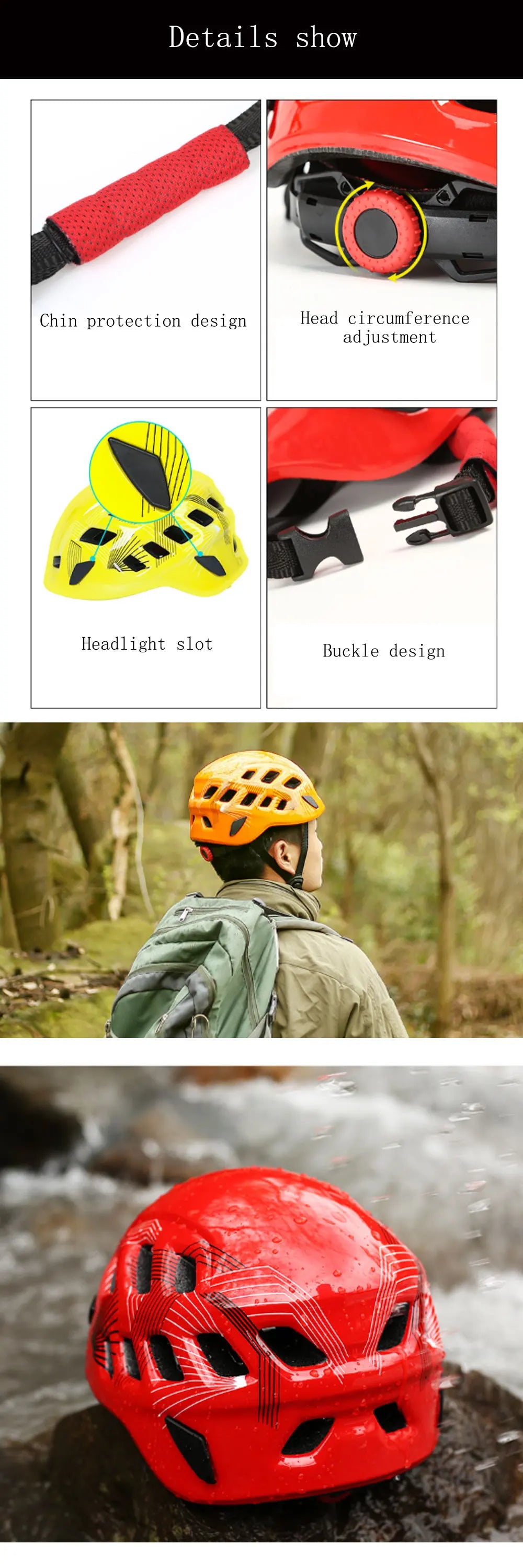 Outdoor Rock Climbing Helmets Shock And Impact Resistant Breathable Helmets Mountaineering Cycling Drifting Safety Equipment