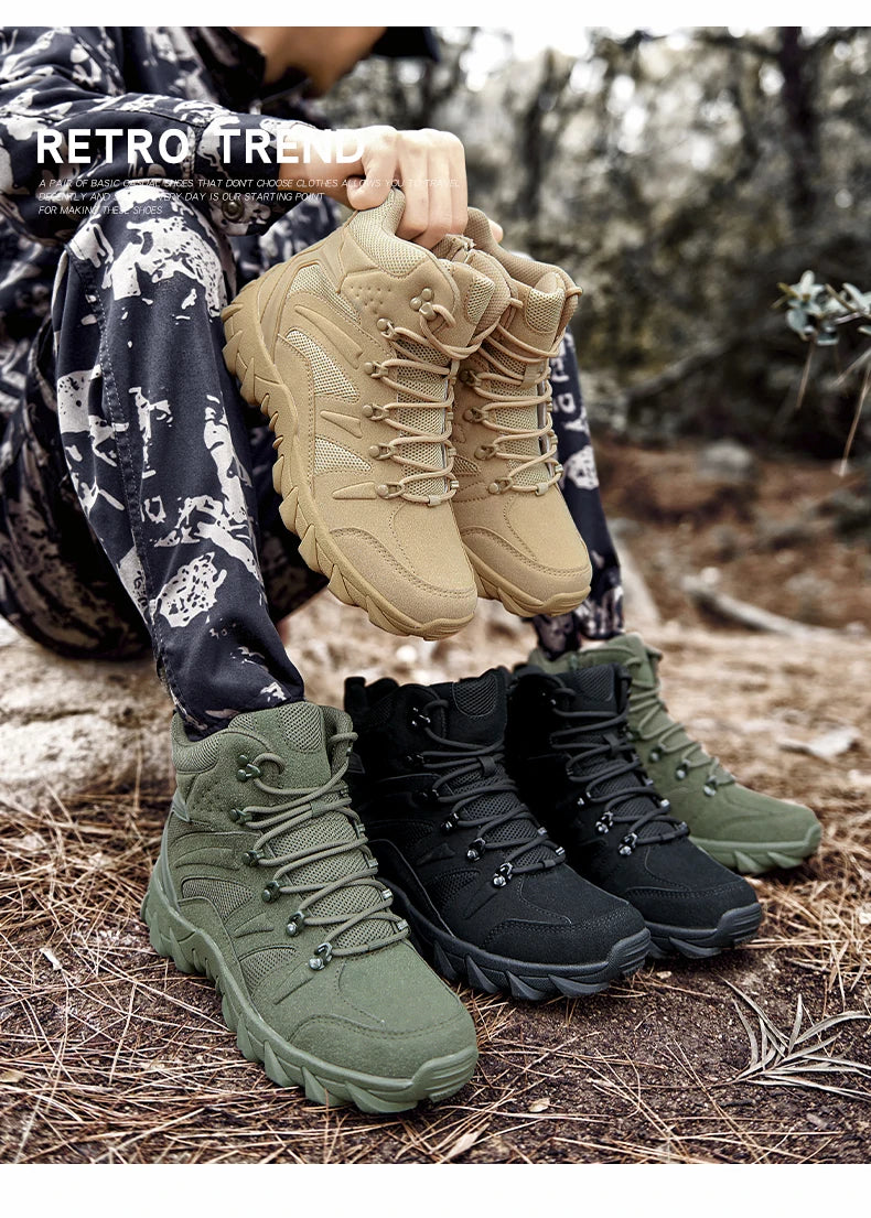 Tactics Combat Training Boots Male Outdoors Camping Anti-wear Rapid Response Hiking Shoes Fishing Hunting Sneakers Men