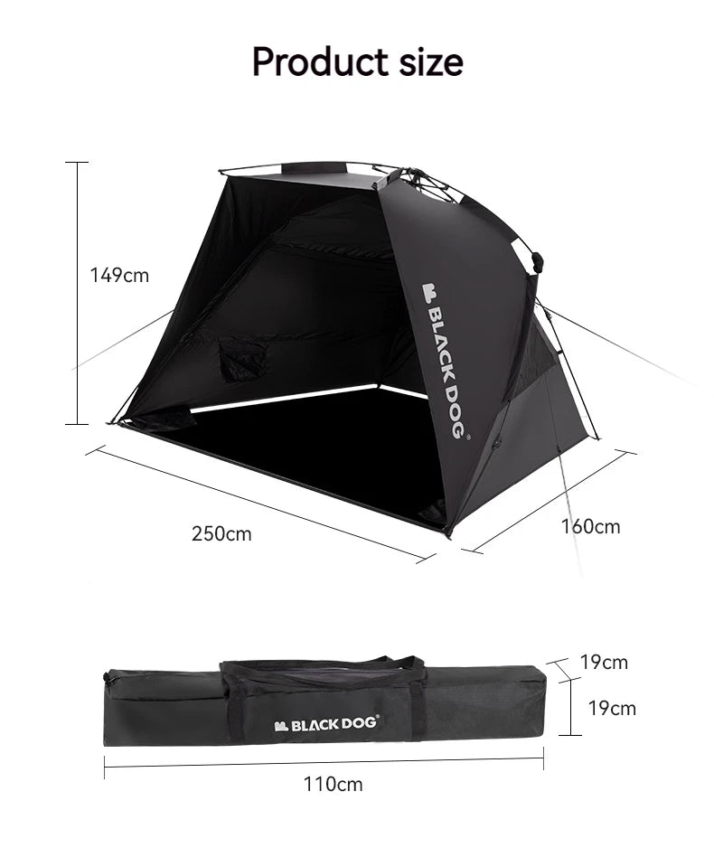 NatureHike Blackdog 2-3 Person Automatic Sunshade Tent