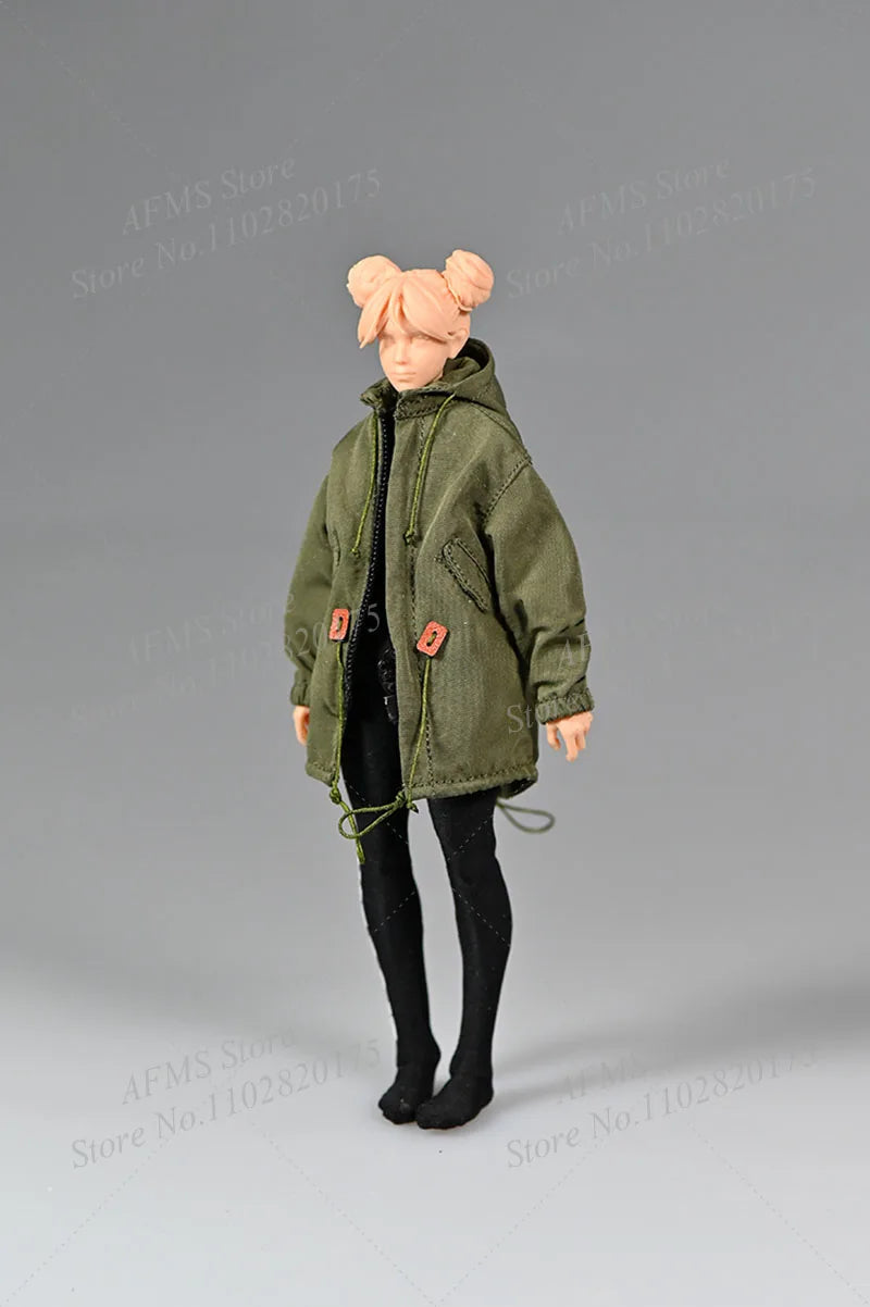 Romankey Snail Shell 1/12 Women Soldier Jacket Trendy Doll Windbreaker Coat Mobile Suit Girl Top Fit 6" Action Figure Body Model