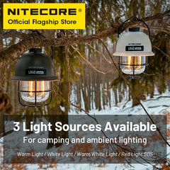 NITECORE 2-in-1 LR40 Camping Light Power Bank 100 Lumen 3 Light Sources Portable LED USB-C Rechargeable Camping Tent Lantern