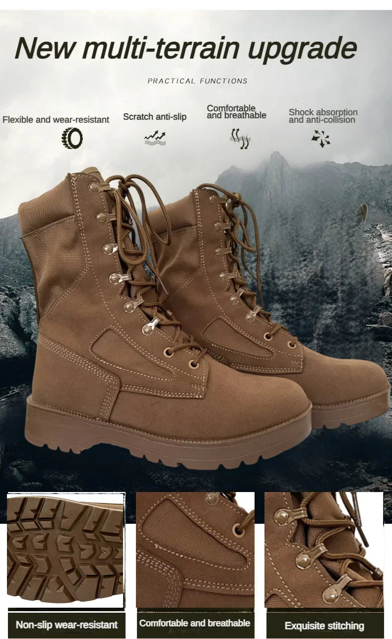 2024 New Man Tactical Combat Boots Men Outdoor Hiking Desert Boots Breathable Male Ankle Boots Jungle Shoes