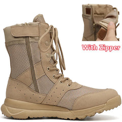 Side Zipper Outdoor  Boots Men Women Lightweight Summer Mesh Breathable Hiking Climbing Shoes 35-48 Size