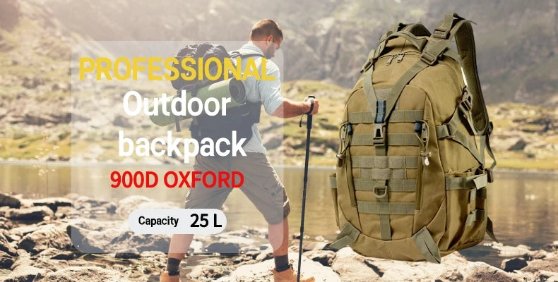 75L 1000D Thick Outdoor Backpack for Men Luxury Large Capacity Military Rucksacks Tactical Sports Camping Hiking Hunting Bag