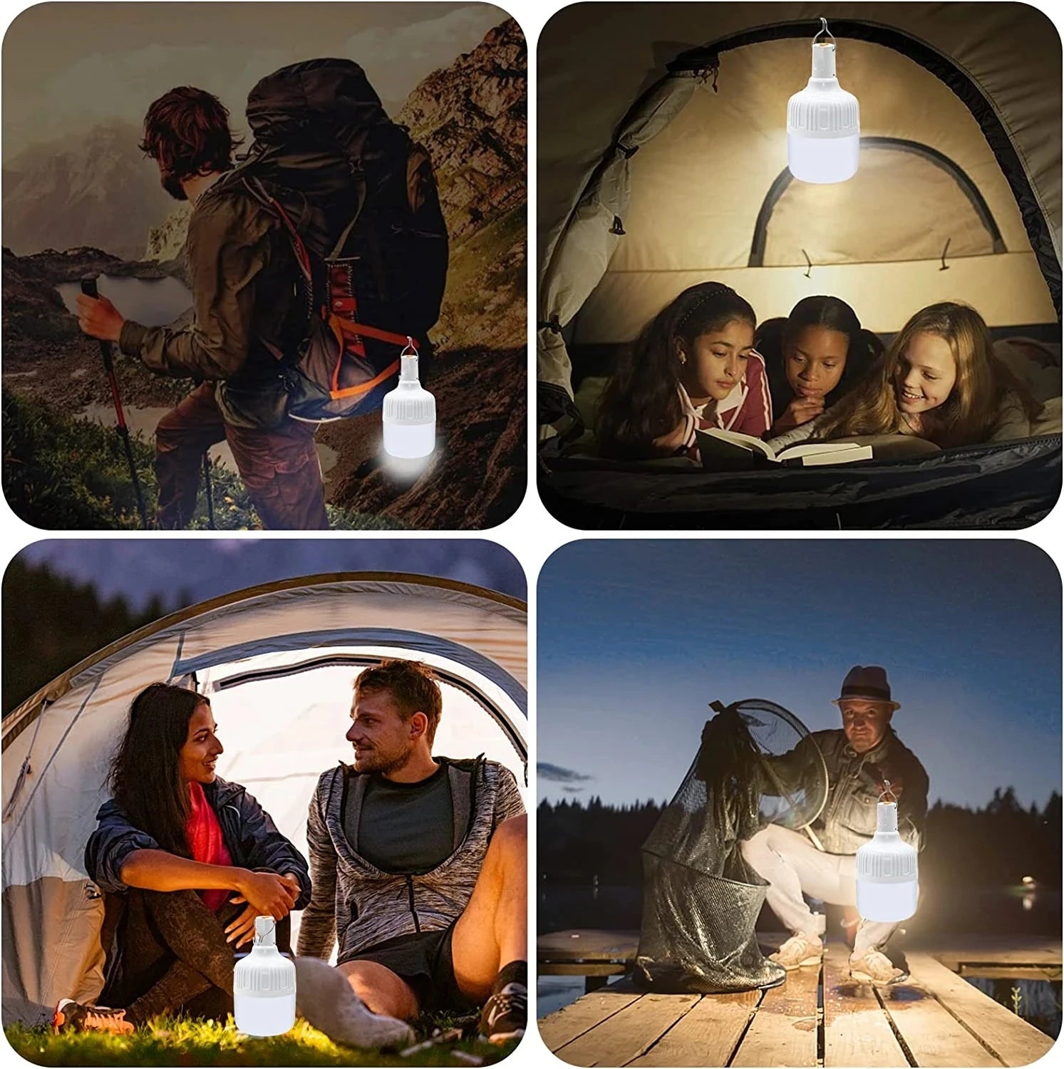 Usb Rechargeable Led Bulb Portable Camping Light Bulb Emergency Lighting Flashlight Lights Outdoor Picnics Hanging Tent Light Us