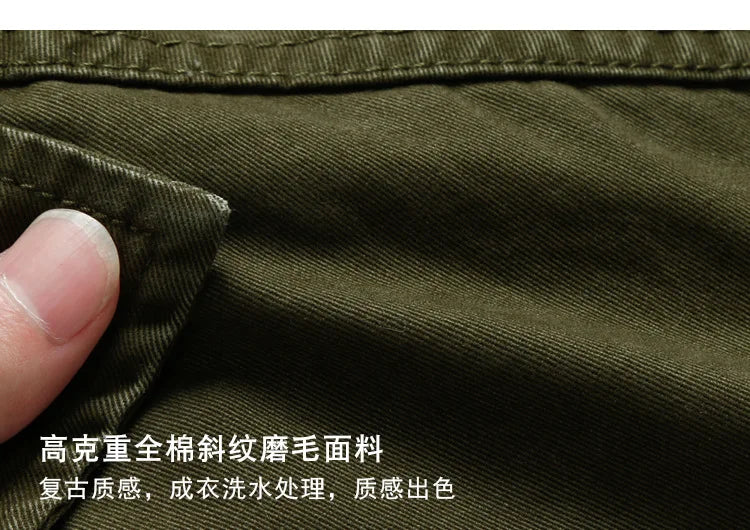 Men's Retro Four-pocket Hunting Lapel Work Jacket, Military Style, Casual, Multi-pocket, Trekking, Camp, Riding Clothing, Autumn