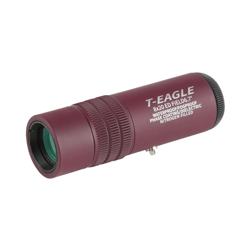 T-Eagle ED 8X20 Monocular Telescope Waterproof Mini Portable Spotting Scope High Definition Adjustable Focal For Bird Watching