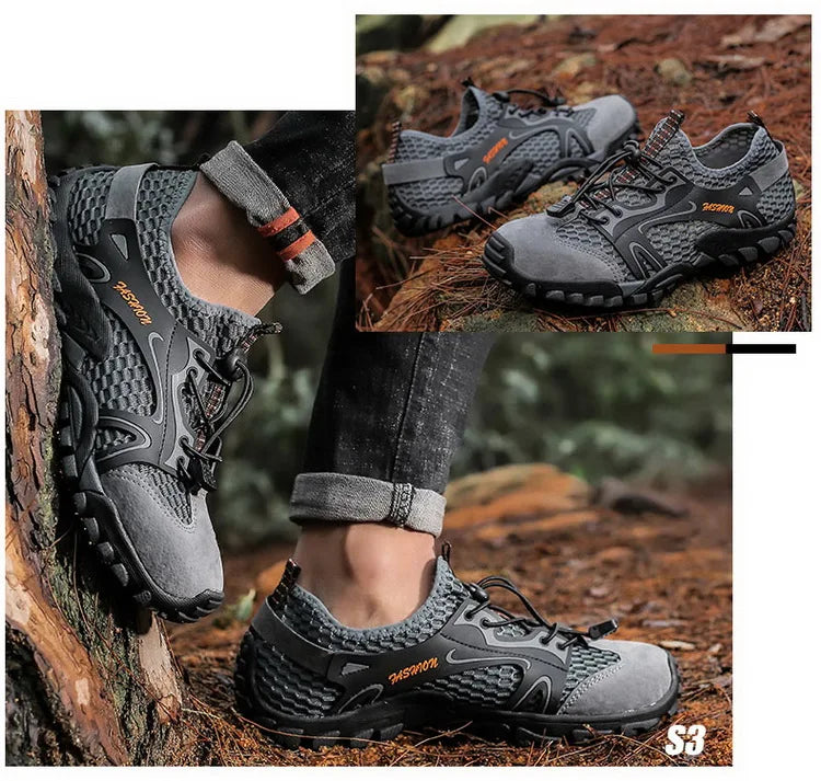 Summer Men's Hiking Shoes Mesh Outdoor Breathable Men's Sports Shoes Climbing Shoes Men's Sports Shoes Quick Dry Water Shoes