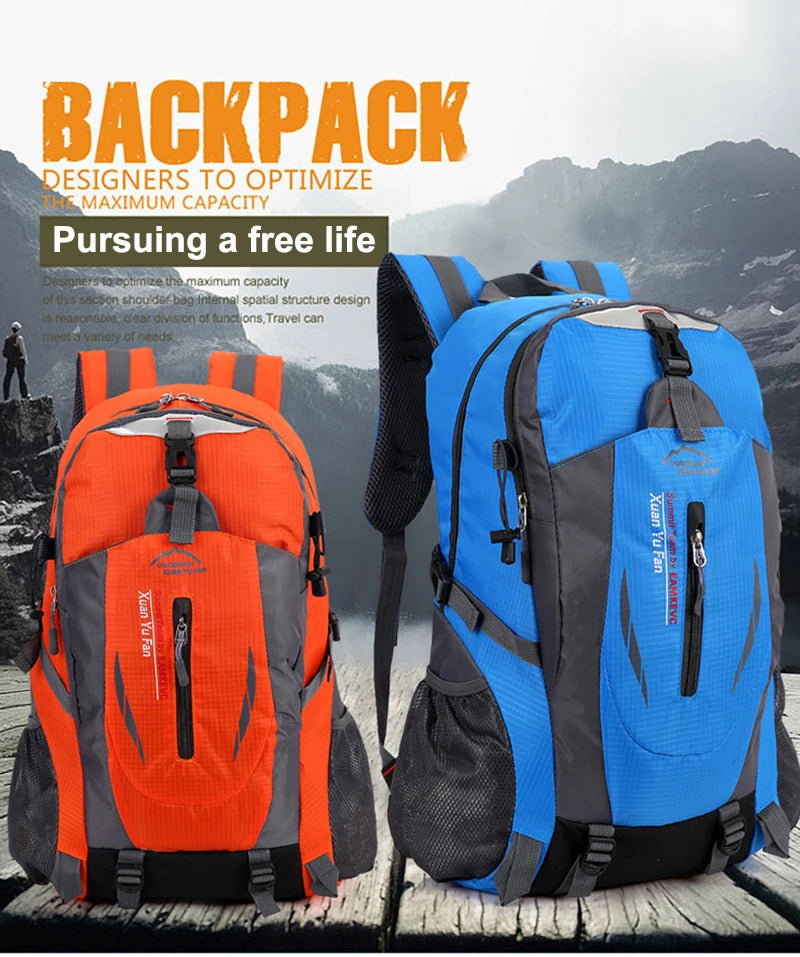 40L Travel Backpack Men and Women Outdoor Mountaineering Hiking Storage Bag Fashion Lightweight Camping Luggage Bags WJT037