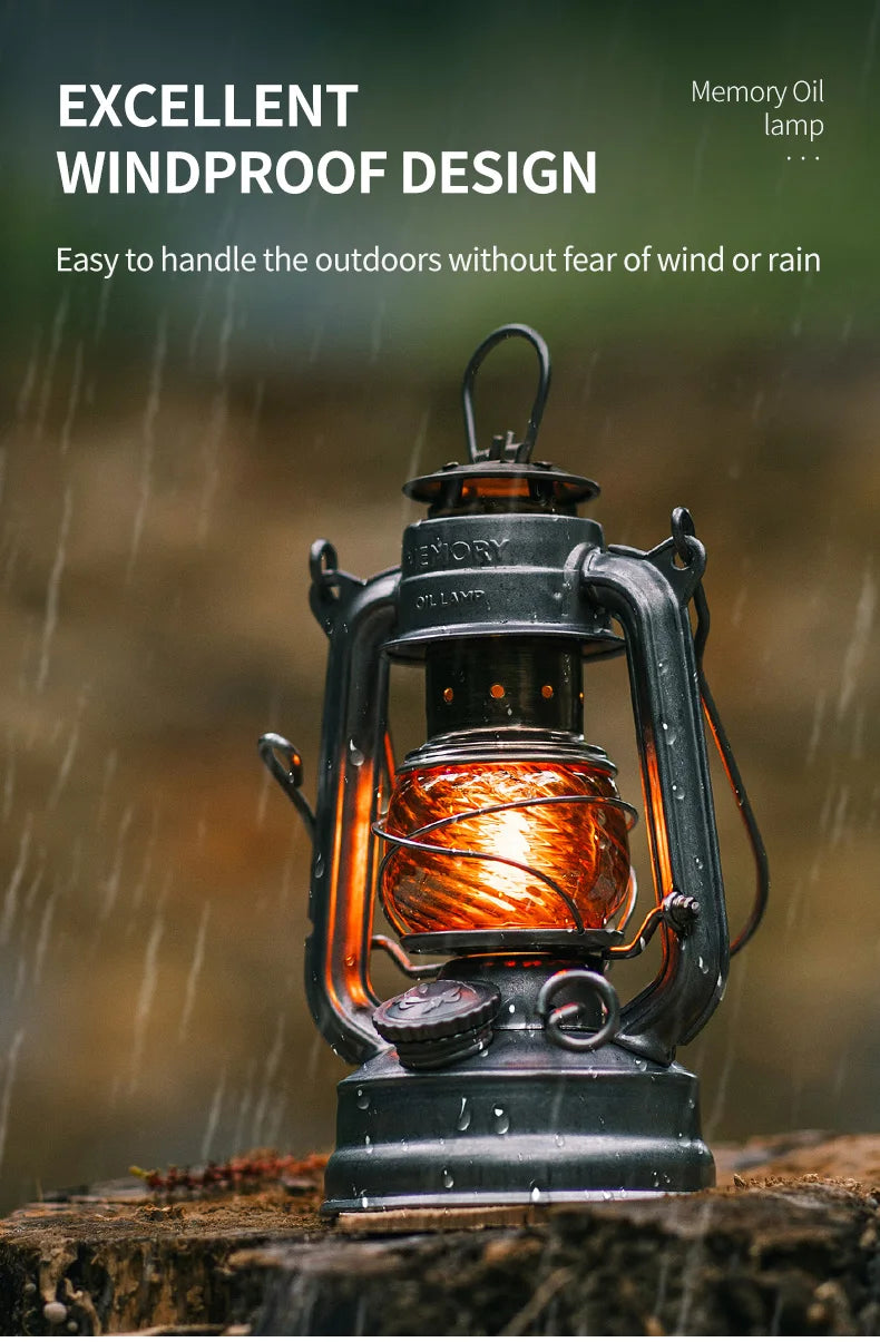 Thous Winds Memory Oil Lamp Outdoor Portable Mini Camping Lantern Emotion Retro Lights for Hike Picnic Backpack Camping Supplies