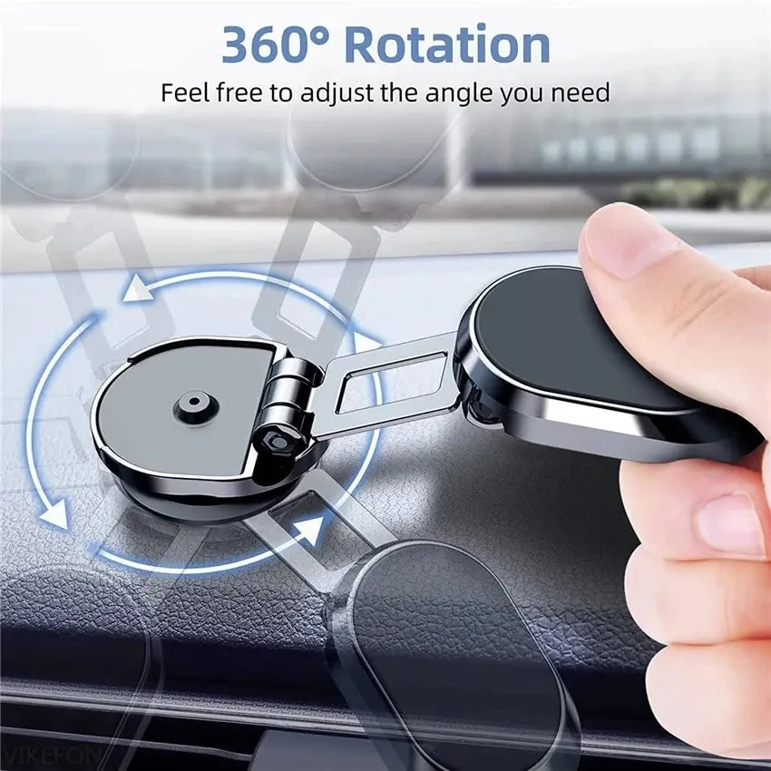 Rotating Folding Magnetic Bracket Car Dashboard Navigation Metal Bracket Suspension Multiangle Adjustment Mobile Phone Universal