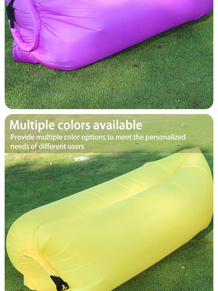 Lazy Inflatable Sofa Outdoor Portable Beach Air Sofa Folding Camping Inflatable Sofa Bed Sleeping Bag Single Person