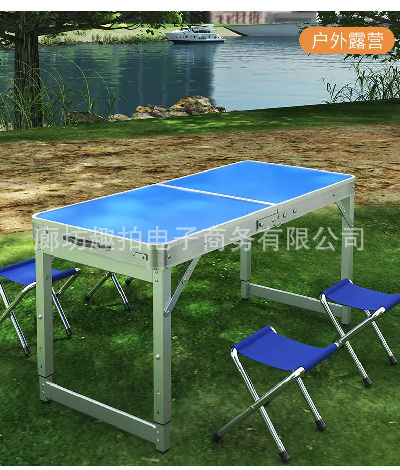 Folding Table Outdoor Stall Night Market Household Foldable Portable Aluminum Alloy Camping and Picnic Table and Chair