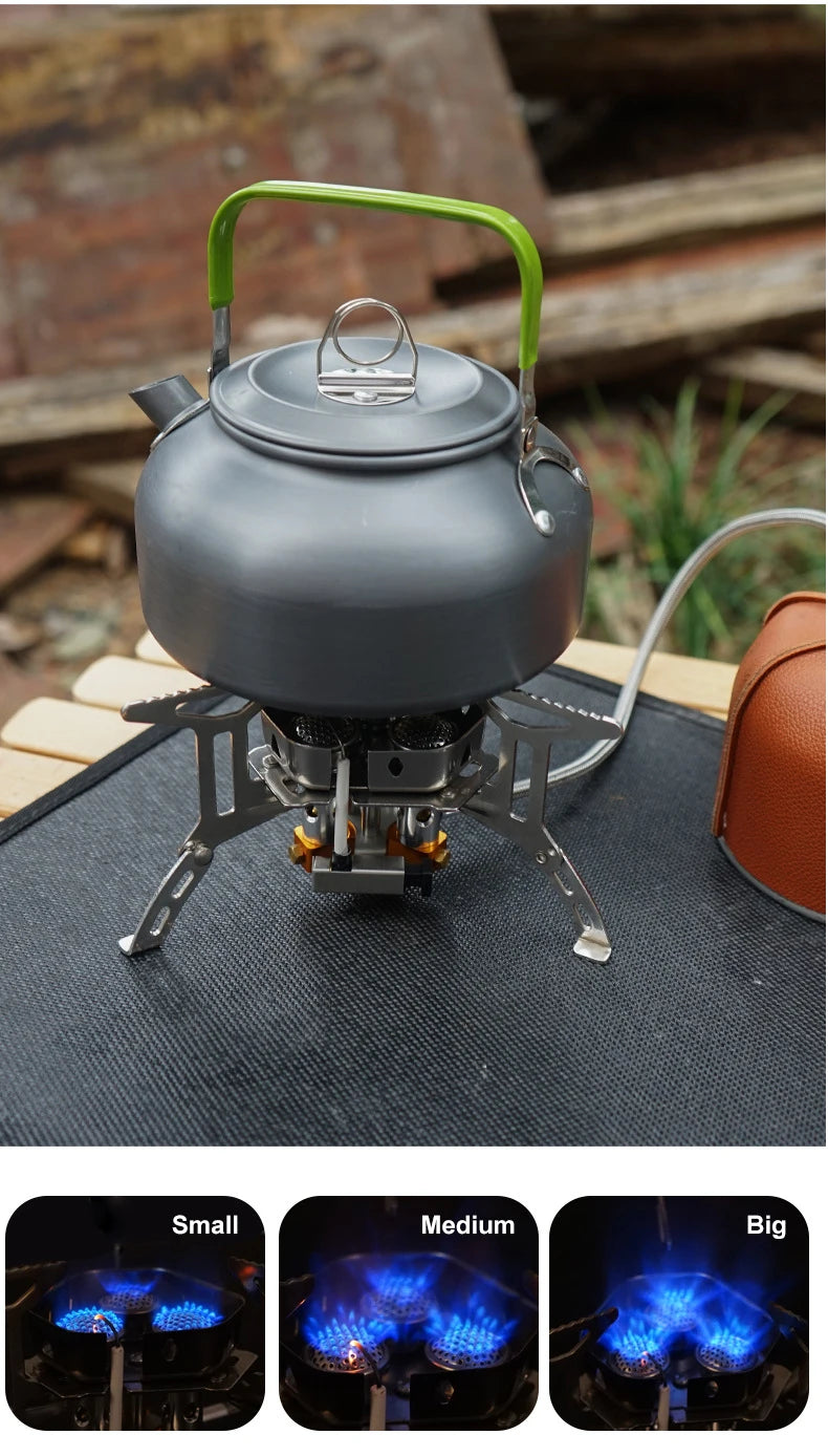 New Arrival Outdoor Portable Three Head Stove Camping Windproof Stove Camping Picnic Burner Outdoor Foldable Gas Stove