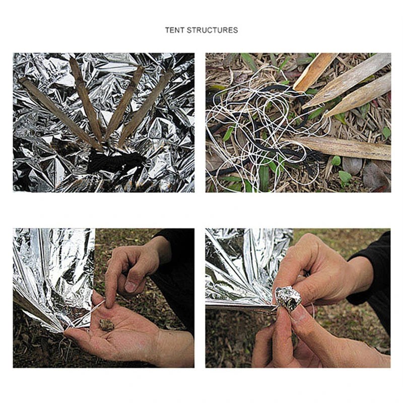 Outdoor Low Temperature Rescue First Aid Kit Insulation Blanket Campsite Keeping Foil Polyester Film Lifesaving Warm Insulation