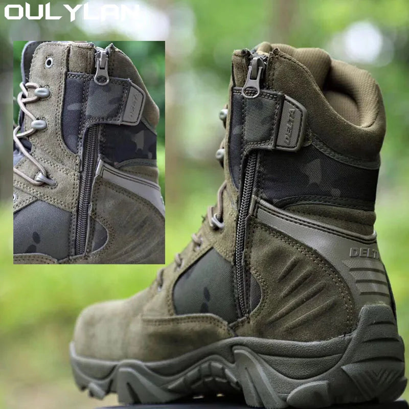 Climbing Outdoor Mens Work Safety Boots Camouflage Desert Boots Combat Training Shoes Outdoor Hiking Boots