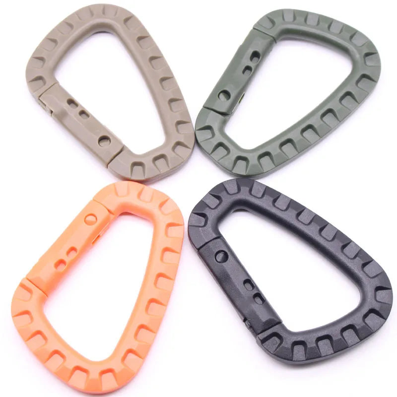 5pcs 8.5cm Backpack Buckle Fast Carabiner Plastic Hook D Shape Mosqueton EDC Gear For Outdoor Camping