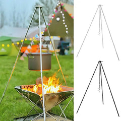 Outdoor Large Bonfire Tripod Portable Camping Campfire Cooking Pot Hanging Triangle Stand Rack Adjustable Hang Chain