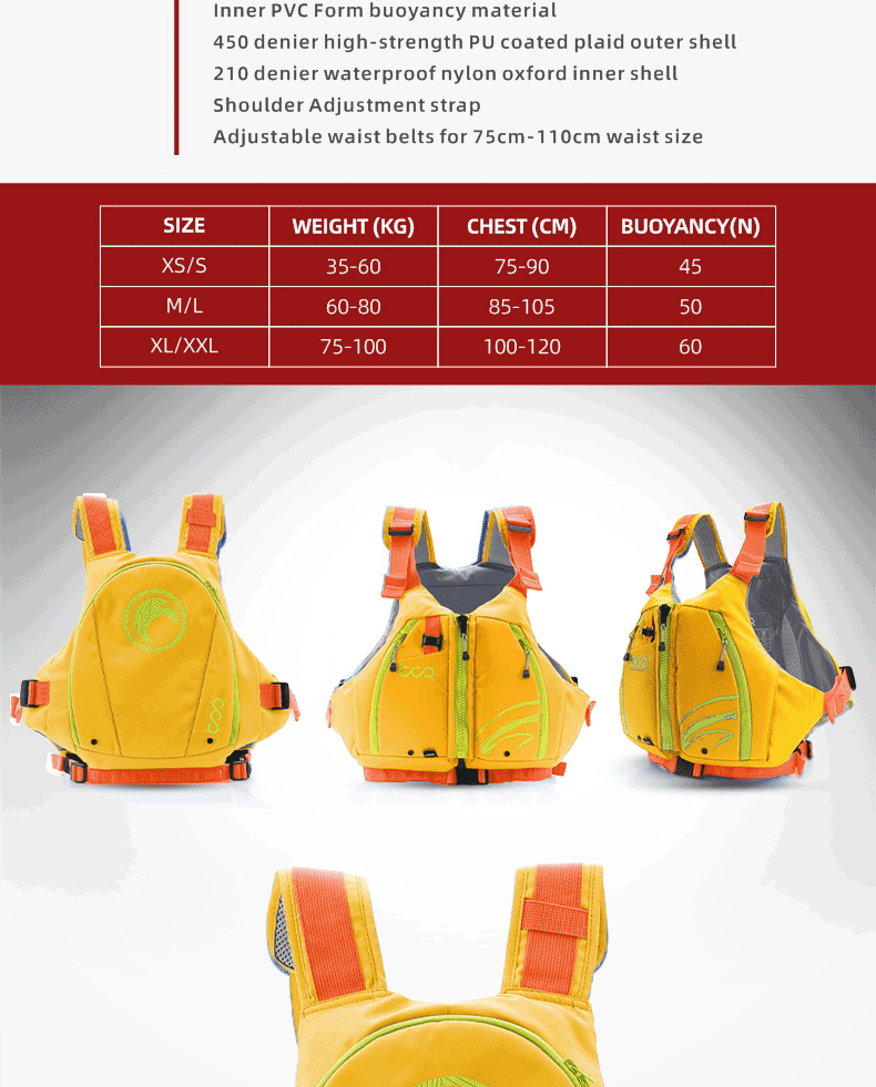 Daiseanuo Adult Kayaking Life Jackets Women Paddle Life Vest Men Kayak Vest PFD Safety Drifting Boat Raft Floating CE Approved