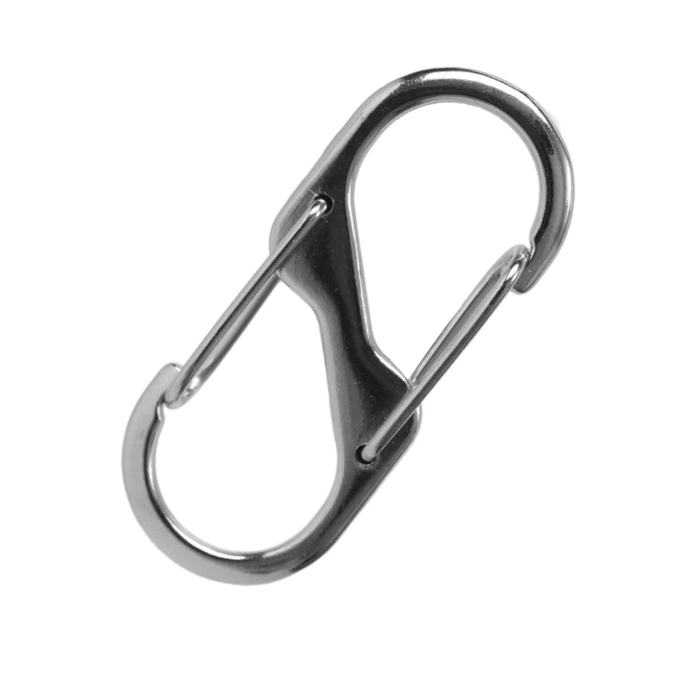 5Pcs S Type Zinc Alloy Carabiner with Lock Mini Keychain Hook Anti-Theft Outdoor Camping Backpack Buckle Key-Lock Accessories