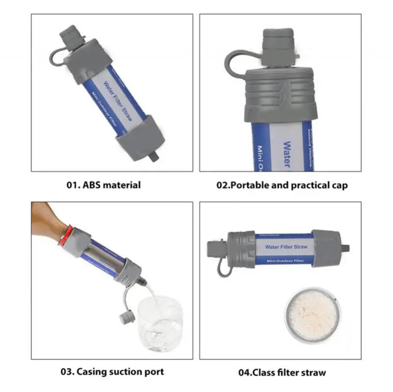 Outdoor Water Filter Straw Water Purifier System with 5000 Liters Filtration Capacity for Camping Emergency Survival Tool