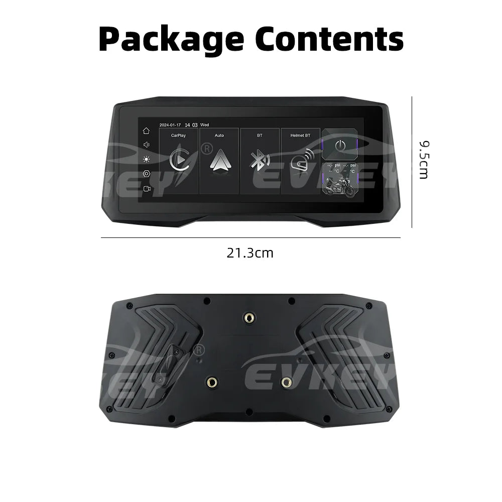 EVKEY New 7inch Motorcycle Navigation Wireless CarPlay Android Auto Airplay Display Screen Portable Motorcycle Monitor