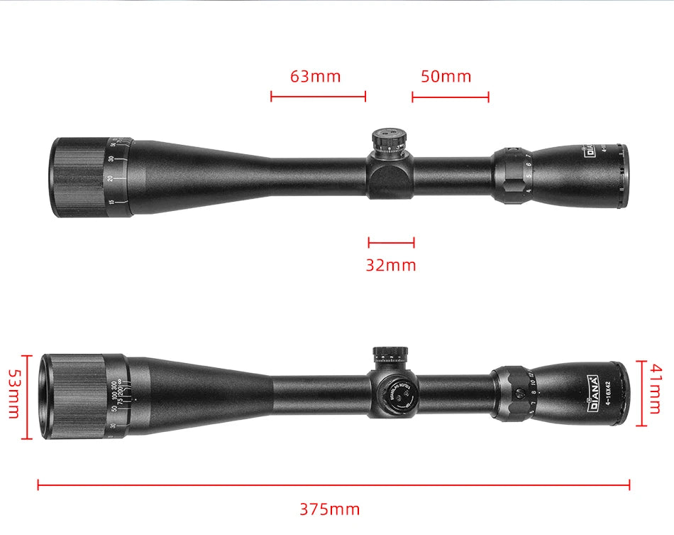 DIANA 4-16X42 Tactical Rifle scope Mil Dot Reticle Optical Sight Hunting Optics Scope Air Gun Spotting scope for rifle hunting