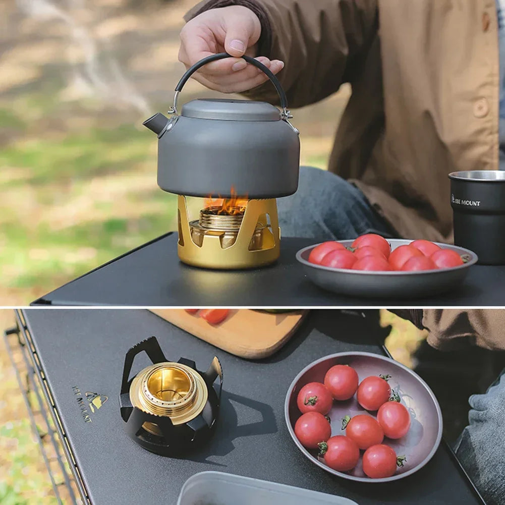 Portable Mini Alcohol Stove Burner Adjustable Firepower Gasoline Stove Aluminum Alloy Bracket Ultralight Brass Camping Stoves