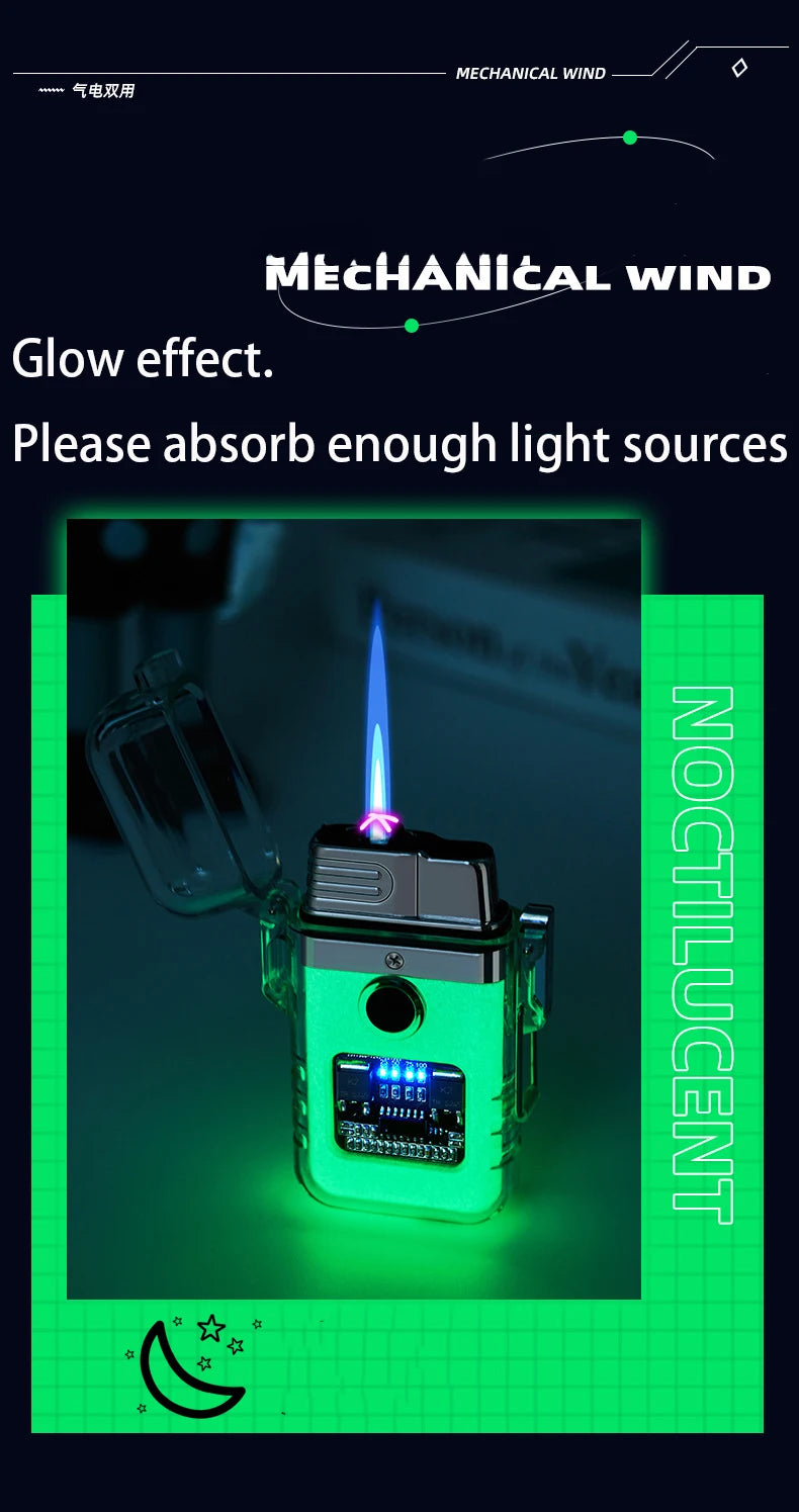 Waterproof Lighter Windproof Lighter Butane Gas Turbo Electric Transparent Plasma ARC USB Rechargeable Lighters Outdoor Camping