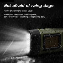 LED Flashlight Portable Hand Crank Dynamo Torch Lantern Professional Solar Power Tent Light for Outdoor Camping Mountaineering