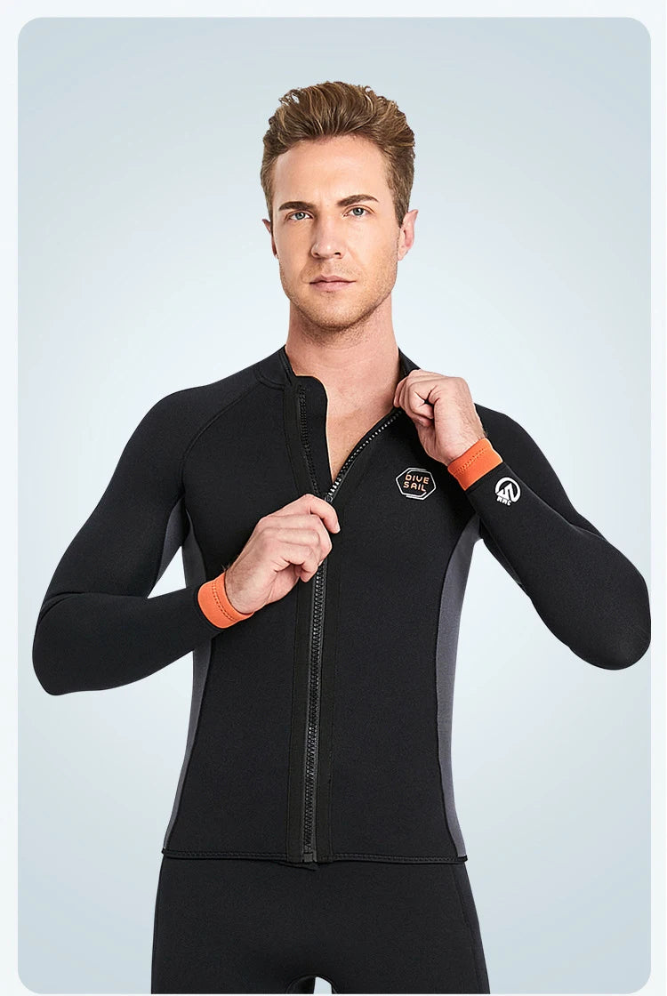 Neoprene 3MM 2MM Men Women Wetsuit Jacket Scuba Diving Suit Surf Snorkeling Underwater Spearfishing Fishing Kitesurf Equipment