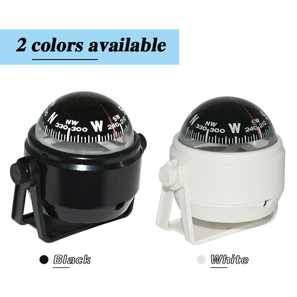 HD Sea Marine Pivoting Compass Electronic Navigation Compass Camping Gear LED Light Compass Guide Ball for Boat Vehicle Car