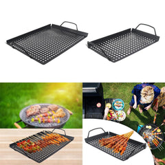 Barbecue Grilling Plate with Holes Nonstick Coating Cookware Grilling Skillet for Cooking Grilling Hiking Restaurant Outdoor