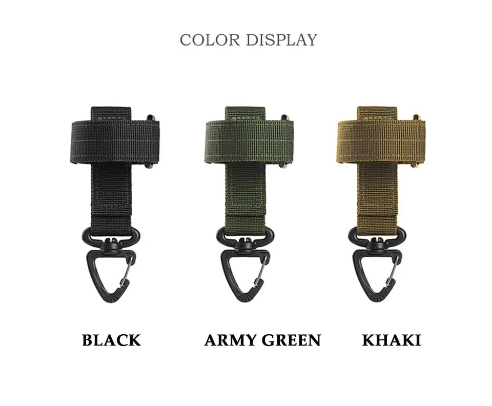 Multi-purpose Nylon Gloves Hook Outdoor Camping Tactical Climbing Rope Holder Anti-lost Hanging Buck Strap Safety Clip Belt