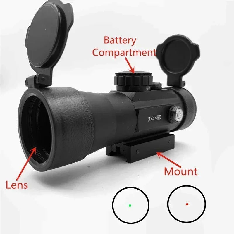 3x44 Red Dot Scope 1x40 Hunting Lunettes Telescopic Sight 11/20mm Track Installation Spotting Scope for Rifle Outdoor Hunting