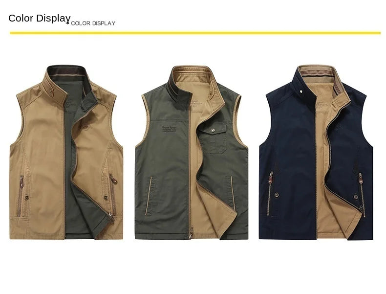 Spring New Outdoor Men's Vest Casual Clothing Fashion Thermal Business Jackets Man Autumn Sleeveless Jacket Tactical Work Vests