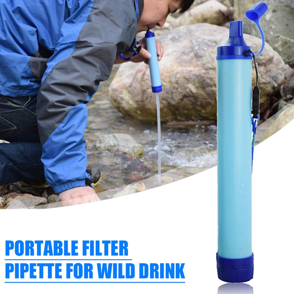 Portable Outdoor Water Purifier Camping Hiking Emergency Survival Water Filter filtration Straws Drinking Water Device Equipment