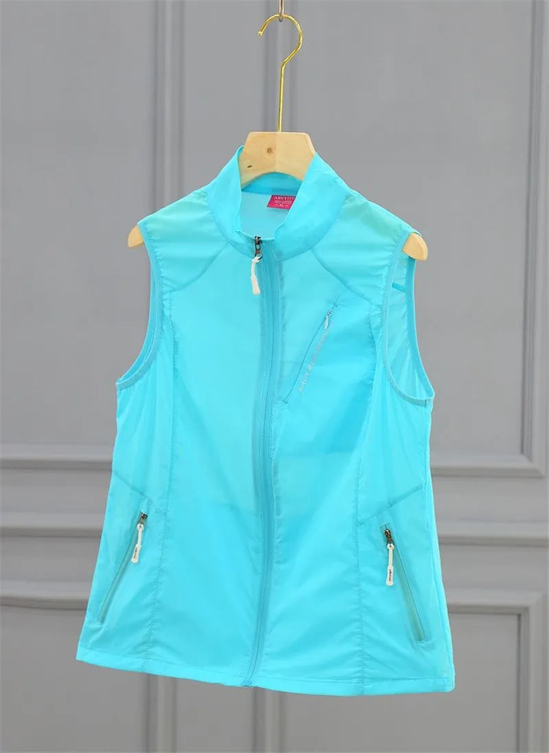 Summer Outdoor Tourism Mountaineering Quick Drying Vest Women's Vest Coat Lightweight Breathable Elastic Sunscreen clothing