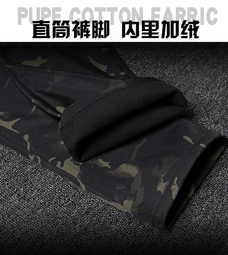 Tactical Winter Set Men's Military Outdoor Windproof Waterproof Suit Multi-Pocket Soft Shell Hooded Jackets Sharkskin Work Pants