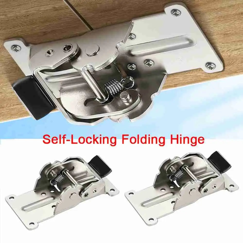 1Pc 90/180 Degree Fittings Chair Extension Furniture Brackets Self-Locking Folding Hinge Foldable Support Frame Table Leg