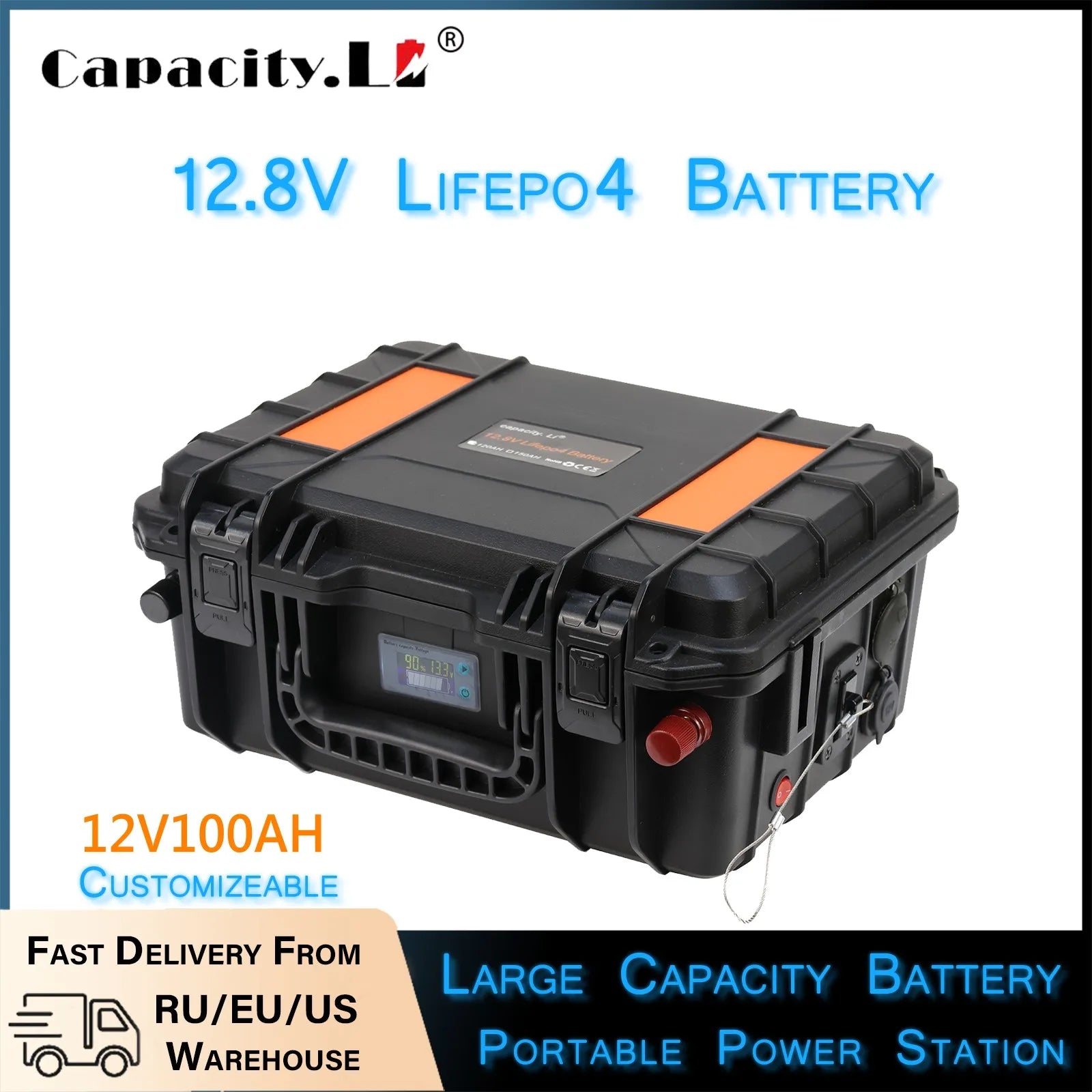 12V 120ah Portable Power Station LiFePO4 Battery 100ah Rechargeable LFP Battery Packs with BMS for Outdoor Camping Motor Backup