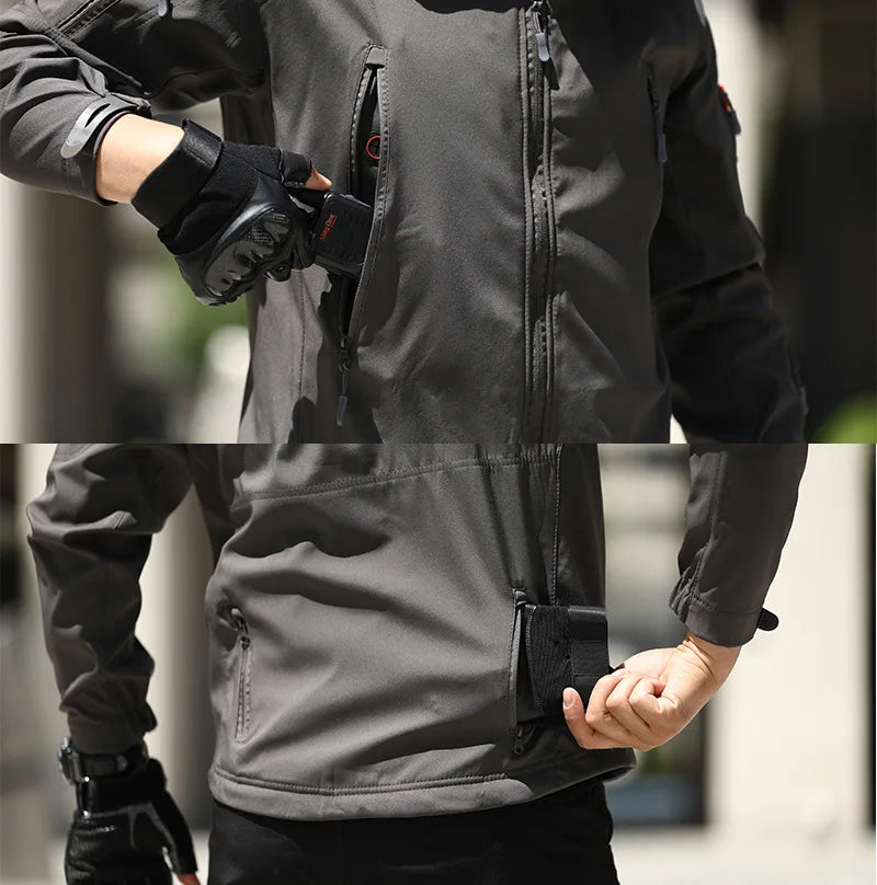 Summer Slim Mens Jacket Hiking Jackets Shell Clothes Windbreaker Flight Pilot Hood Field Jacket Pants