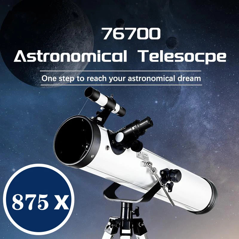 76700 Professional Astronomical Telescope 875x Kids Adults Reflector Spotting Scope Monocular 114mm Camping Equipment Kids Gifts