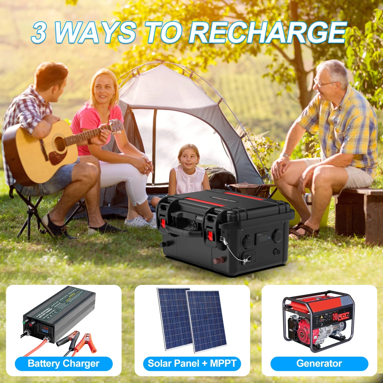 12V 120ah Portable Power Station LiFePO4 Battery 100ah Rechargeable LFP Battery Packs with BMS for Outdoor Camping Motor Backup