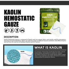 Hemostatic Kaolin Gauze Combat Emergency Trauma Z-Fold Soluble For Ifak Tactical First Aid Kit Medical Wound Dressing