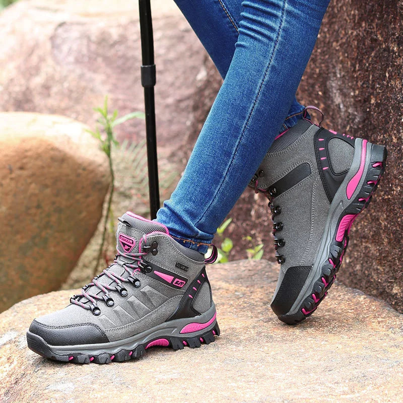 2023 Women Boots Waterproof Winter Shoes Hiking Shoes Women High gang Shoes Non-slip Sneakers Shoes For Adult Work Shoes Mujer