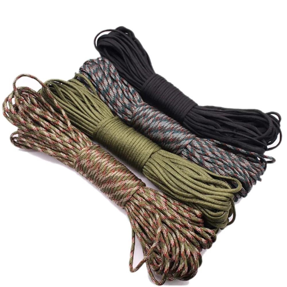 Survival Paracord Rope Bundles, Lanyard Climbing Rope, Hiking Tent Camping Safety Life Cord, 550 Parachute Cord, 100ft, 4mm, 31m