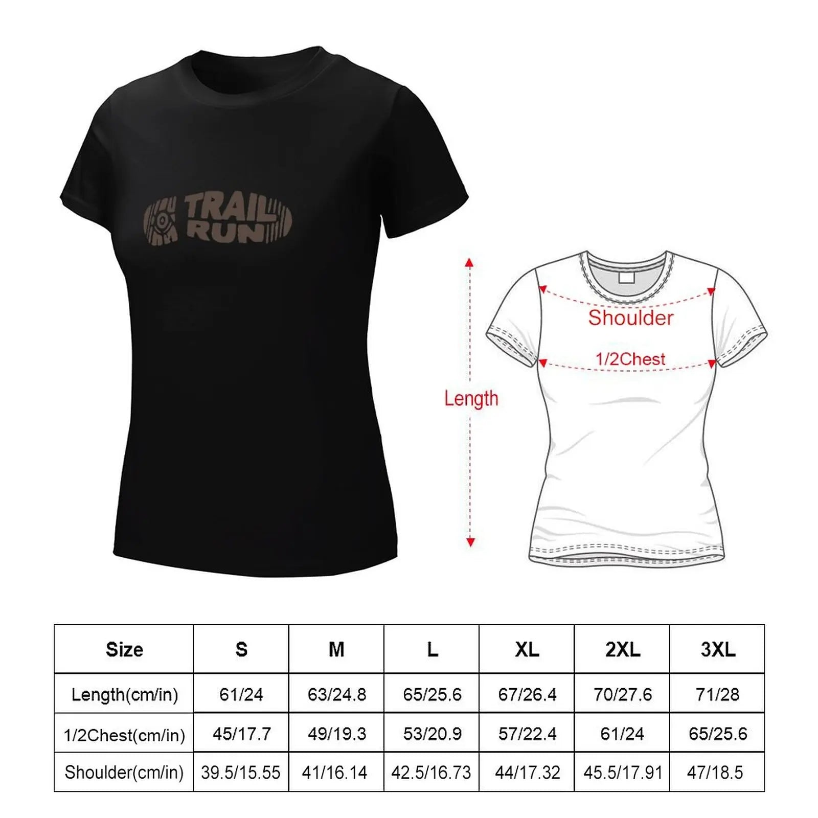 trail run T-Shirt summer clothes graphics Aesthetic clothing t shirts for Women loose fit