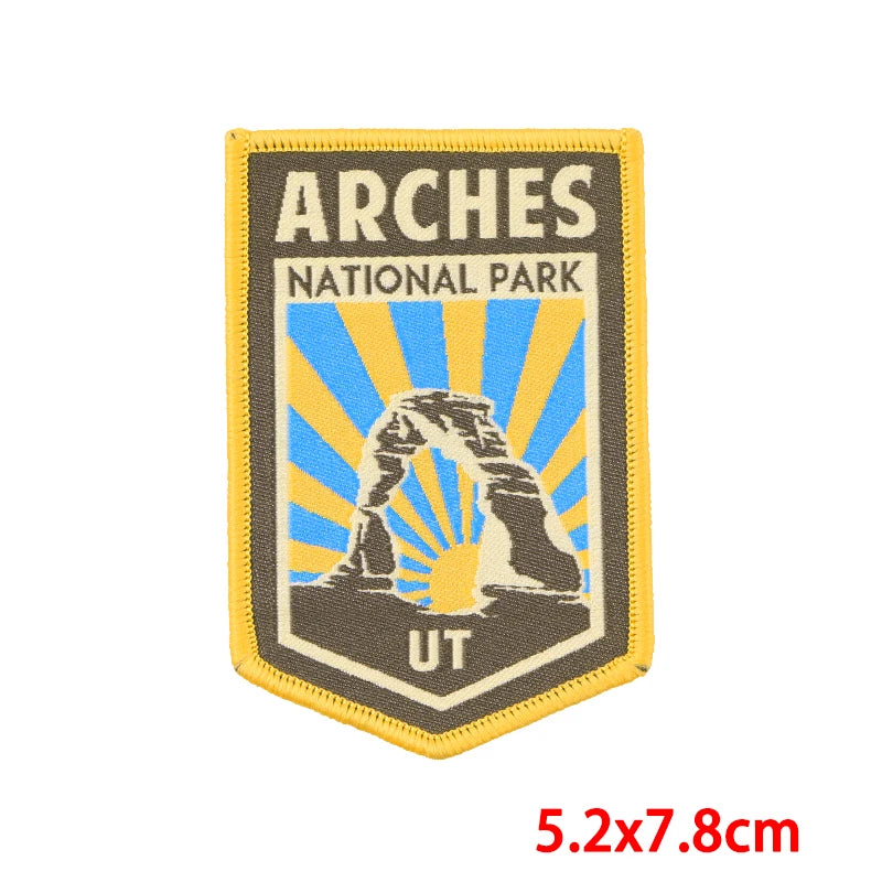 Outdoor Travel Patch Mountain Patches On Clothes Sew On Patches For Clothing Applique On Fabric Nature Adventure Badges Stickers